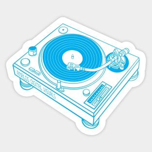 Turntable (Vivid Cerulean Lines) Analog / Music Sticker